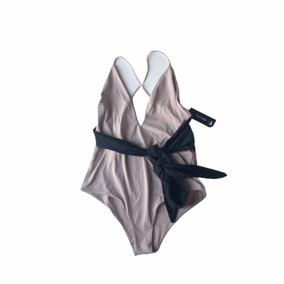 Tavik Candace waist tie color block One Piece L - Picture 2 of 5